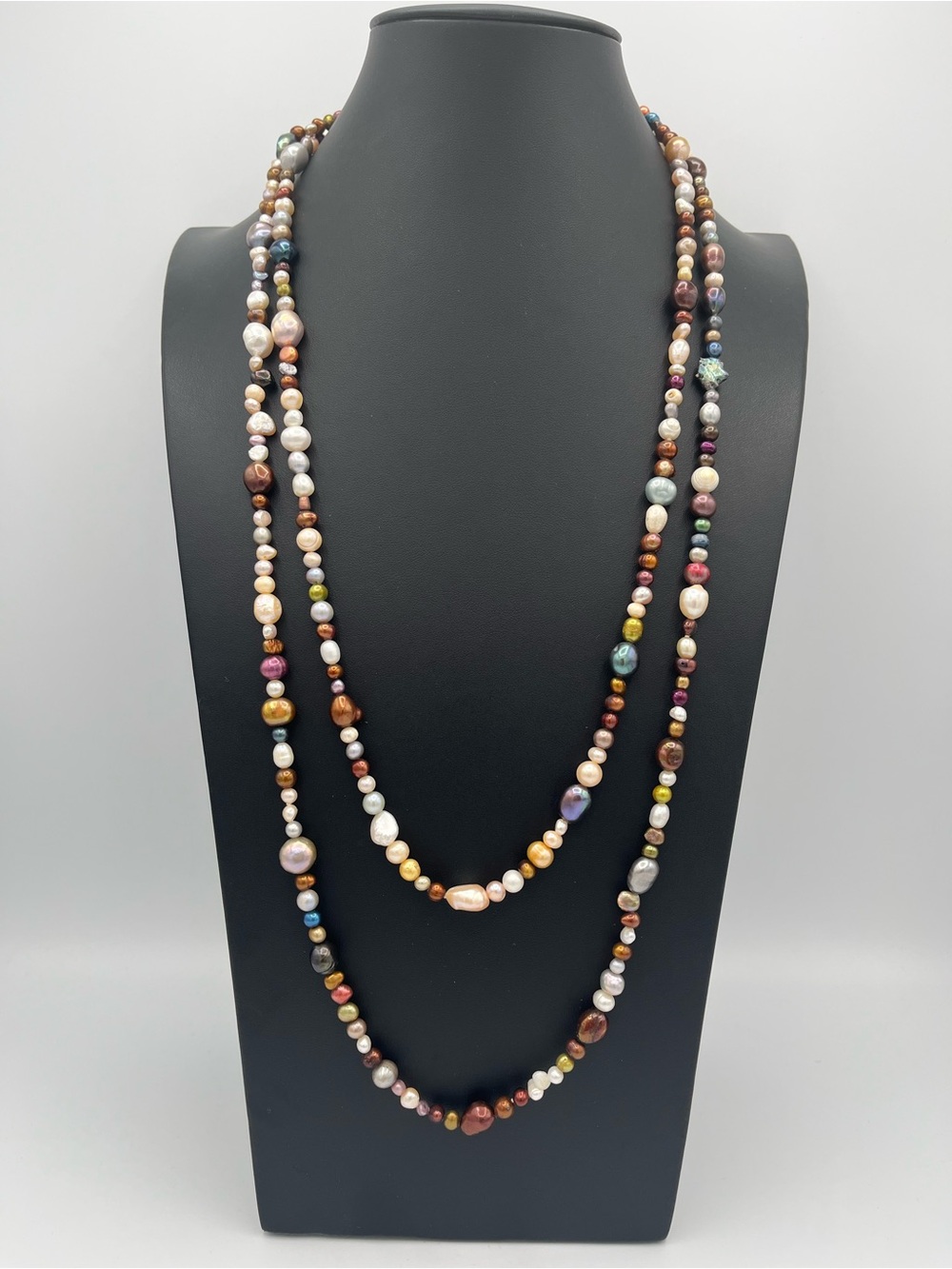 61" Genuine Multi-Color Freshwater Pearl Rope - Substantial 94.7g Weight